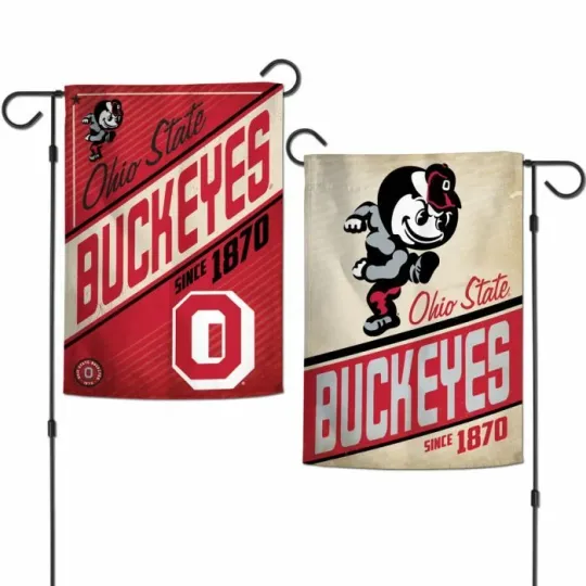 Discover OHIO STATE BUCKEYES COLLEGE VAULT 2 SIDED GARDEN FLAG