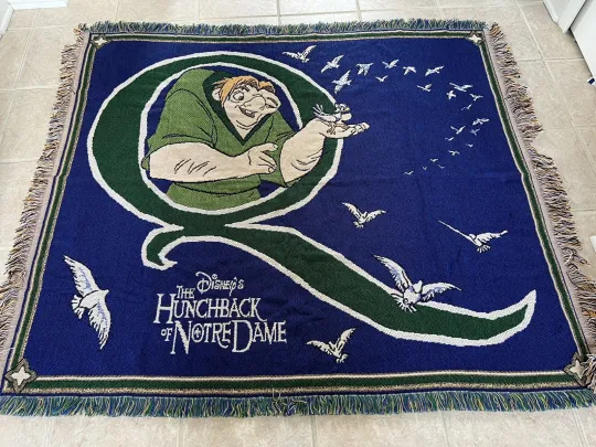Discover Vintage Disney Hunchback of ND Quasimodo Beacon Throw Blanket Made USA