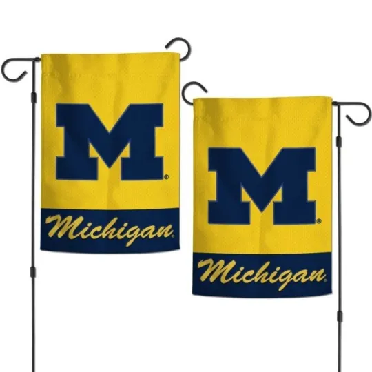 Discover MICHIGAN WOLVERINES 2 SIDED APPLIQUE GARDEN FLAG