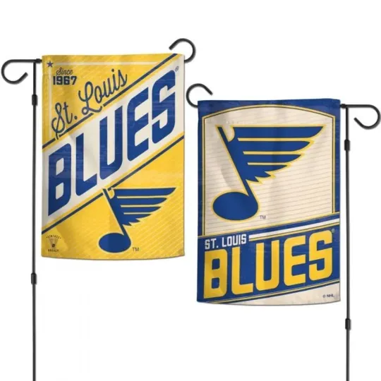 Discover ST. LOUIS BLUES RETRO STYLE 2 SIDED GARDEN FLAG