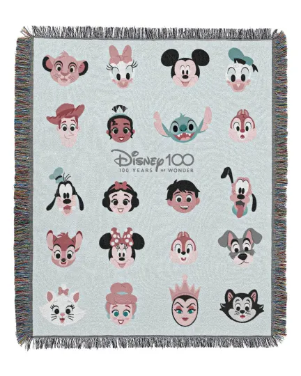 Discover Northwest Disney 100 Woven Tapestry Throw Blanket, 48" x 60", Celebrate Friends