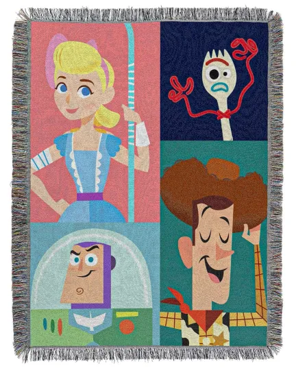 Discover Northwest Toy Story Woody My New Toys Woven Tapestry Throw Blanket, 48" x 60"