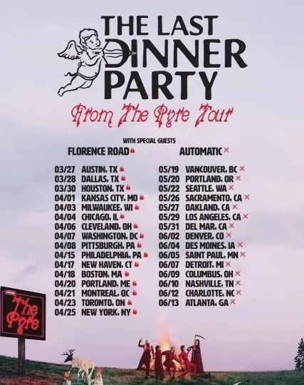 Discover The Last Dinner Party 2026 North America Tour Poster