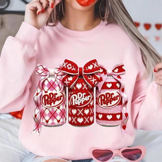 Discover Faux Yarn Valentine Dr Pepper , Preppy Valentine, Coquette Bow Design