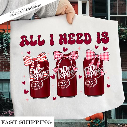 Discover All I Need Is Dr Pep Valentine Shirt, Heart Valentine's Day, Soda Lover Tee, Cute Valentine Shirt
