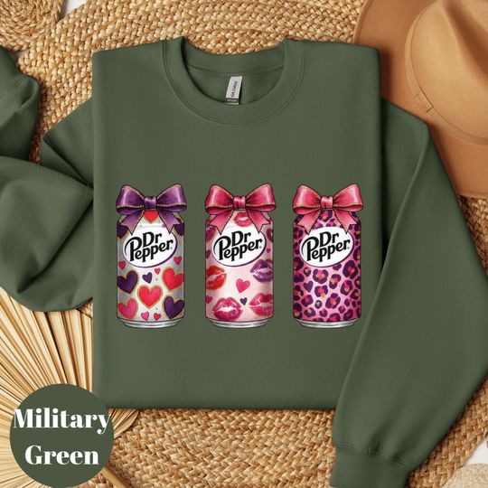 Discover Dr Pepper Valentines Day Sweatshirt, Coquette Lips and Bow Valentine Shirt