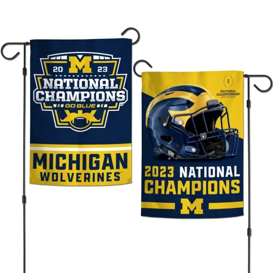 Discover MICHIGAN 2023 NATIONAL CHAMPS 2 SIDED GARDEN FLAG