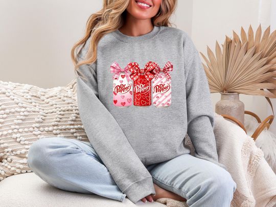 Discover Valentine Soda Can Sweatshirt, Pink Coquette Soda Crewneck, Dr Pepper Inspired Valentine Gift