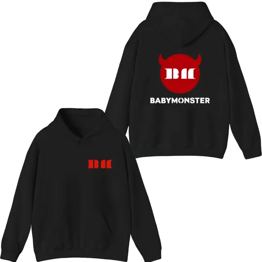 Discover Babymonster Merch Hello Monsters Tour Double Sided Hoodie
