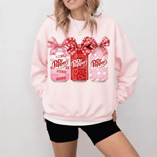 Discover Valentine Dr. Pepper Sweatshirt, Retro Soda Pop Graphic Crewneck