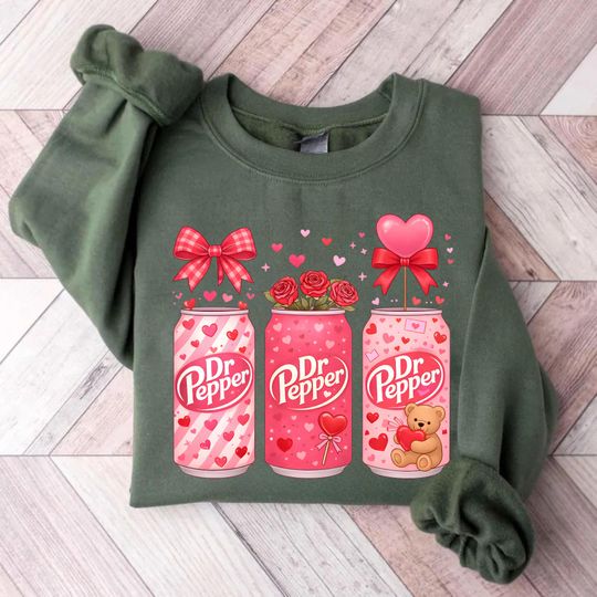 Discover Valentine Dr Pepper Sweatshirt, Pink Bow Festive Holiday Shirt