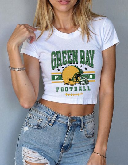Discover Green Bay Football Baby Tee, Green Bay T Shirt, Womens Trendy Game Day Top, Cute Fan Shirt, Tailgate Gift