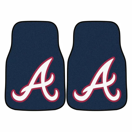 Discover Atlanta Braves 2 Piece Front Car Mats