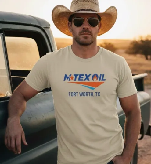 Discover Landman M-Tex Oil Logo Fort Worth TX T-Shirt - Vintage Oil Company