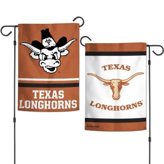 Discover TEXAS LONGHORNS COLLEGE VAULT 2 SIDED GARDEN FLAG 12"X18" BANNER NCAA