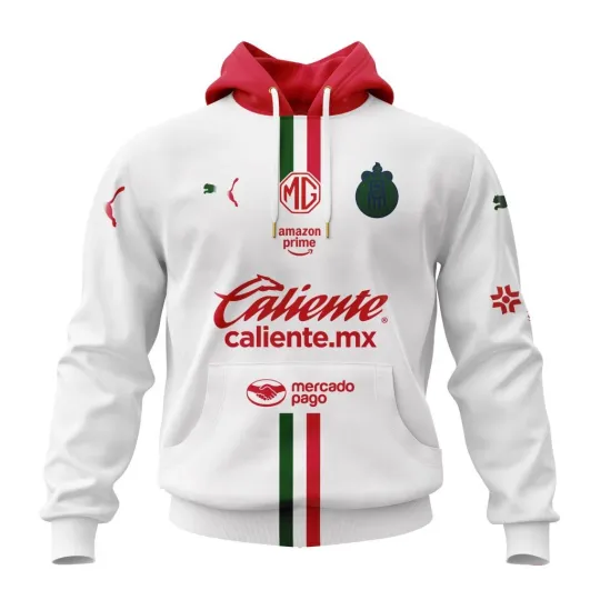 Discover Personalized LIGA MX Chivas Guadalajara 3D Hoodie Away Fan Mexican Soccer