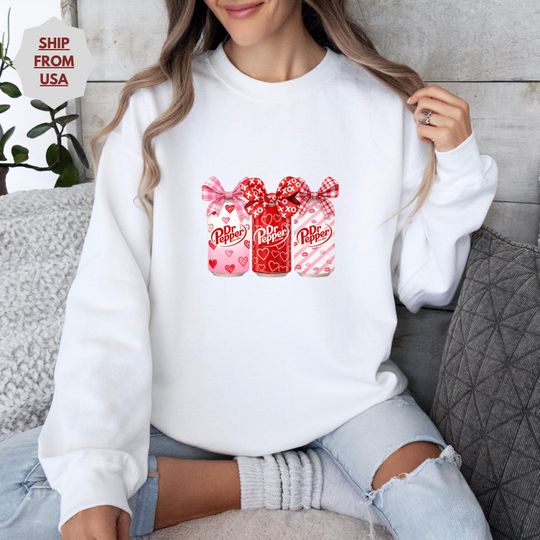 Discover Dr Pepper Valentines Sweatshirt, Cute Holiday Crewneck, Soda Lover Shirt