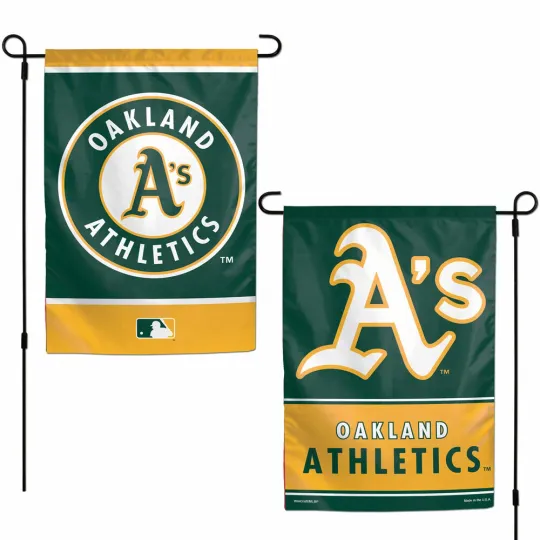 Discover OAKLAND A'S ATHLETICS 2 SIDED GARDEN FLAG 12"X18" YARD BANNER MLB LICENSED