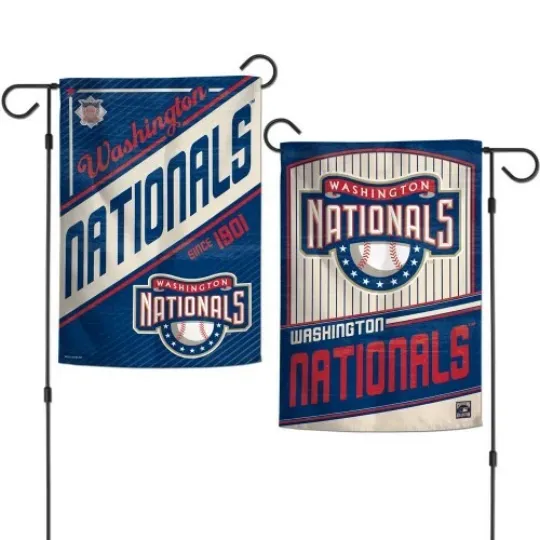Discover WASHINGTON NATIONALS 2 SIDED GARDEN FLAG 12"X18" YARD BANNER MLB LICENSED