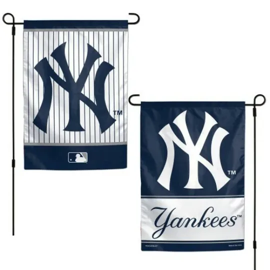 Discover NEW YORK YANKEES 2 SIDED GARDEN FLAG 12"X18" YARD BANNER MLB LICENSED