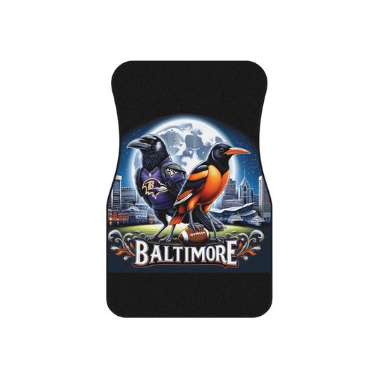 Discover Car Mats, Baltimore Ravens and Orioles Bird Set, Fathers Day Gift, Charm City, Boyfriend Gift, football MLB Team Auto Accessories