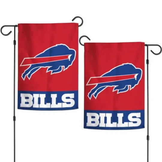 Discover BUFFALO BILLS 2 SIDED EMBROIDERED APPLIQUE GARDEN FLAG 12.5"X18" football