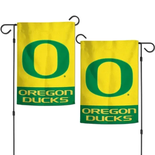 Discover Oreg ducks 2 SIDED APPLIQUE GARDEN FLAG