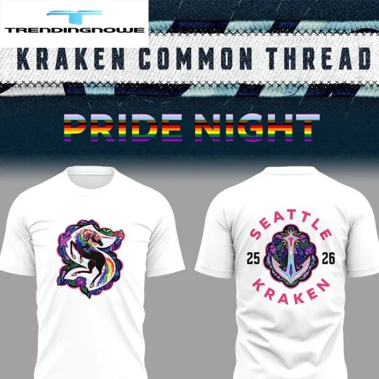 Discover Seattle Kraken Pride Night 2025 Limited Double Sided T-Shirt Personalized Hockey Apparel
