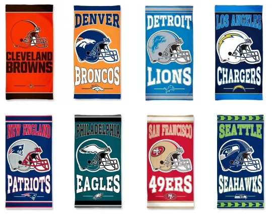 Discover football Assorted Teams  Fiber Reactive Beach Pool Dorm Towel