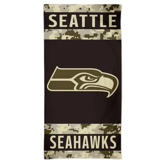 SEATTLE Football CAMO SPECTRA BEACH TOWEL