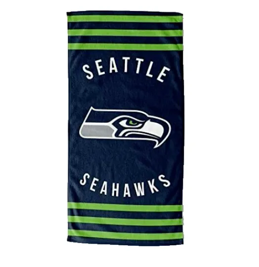 Discover Northwest Seattle Football Beach Towel Blue Green