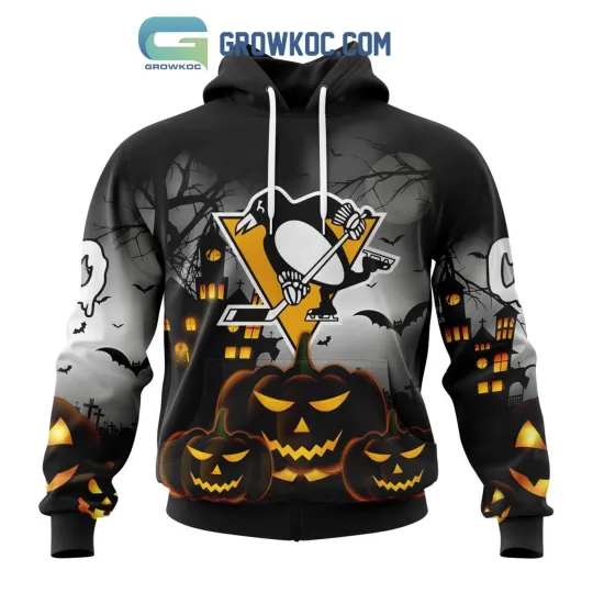 Discover Personalized Pittsburgh Penguins Pumpkin Halloween Night Hoodie Unisex
