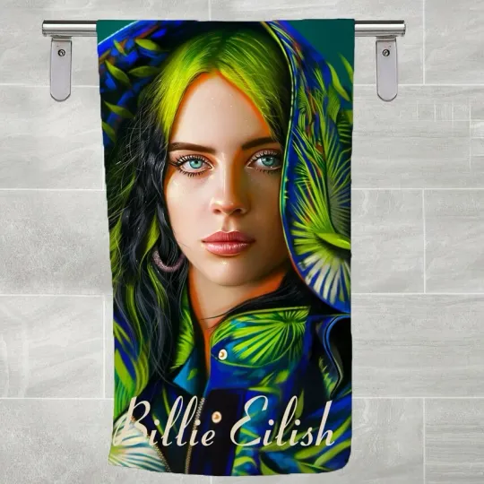 Discover new Billie Eilish towel beach bath pool yoga