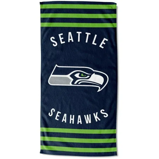 Discover Seattle Football Stripes Beach Towel
