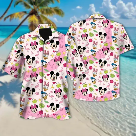 Discover Disney Mickey And Friends Summer Hawaiian Shirt, Mickey and Friends Hawaii Shirt, Disney Beach Button Shirt, Mickey Shirt