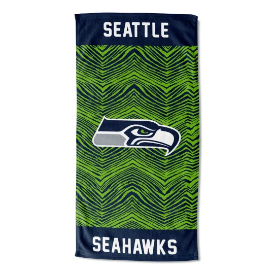 Discover Zubaz by Northwest Seattle Football football Classic Zebra Print Beach Towel,