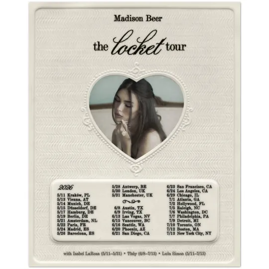 Discover Madison Beer The Locket Tour 2026 Dates List Concert Poster