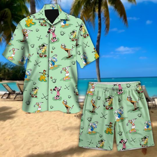 Discover Mickey And Friends Golf Hawaiian Shirt, Disney Golfing Hawaii Shirt, Summer Golfer Gift, Mickey Donald Goofy, Disneyland Trip Tee