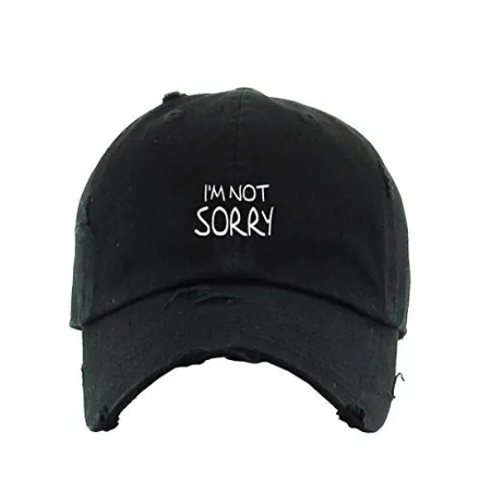 I'm Not Sorry Vintage Baseball Cap Embroidered Adjustable Distressed Dad Hat