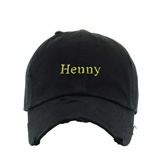 Henny Vintage Baseball Cap Embroidered Adjustable Distressed Dad Hat