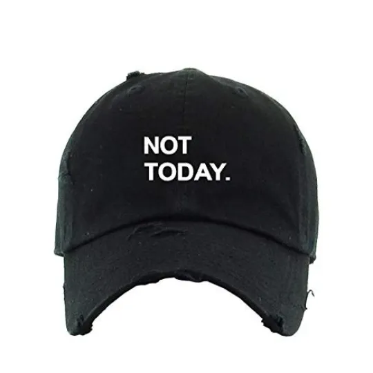 Not Today Vintage Baseball Cap Embroidered Adjustable Distressed Dad Hat