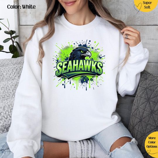 Discover Seattle Seahawk Mascot Sweatshirt, Seattle Football Crewneck Sweatshirt, Seahawk Fan Gift