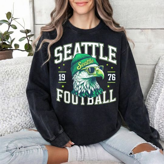 Discover Vintage Seattle Football Sweatshirt, Retro Fan Gift,  Sunday Seattle Tee
