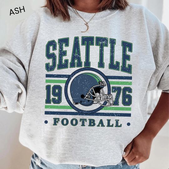 Discover Vintage Seattle Seahawk Football Sweatshirt, Retro Fan Gift, Game Day Shirt, Seattle Team Football Sweatshirt