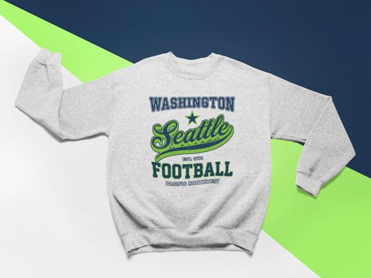 Discover Retro Seattle Football Sweatshirt Crewneck for Pacific Northwest Fans