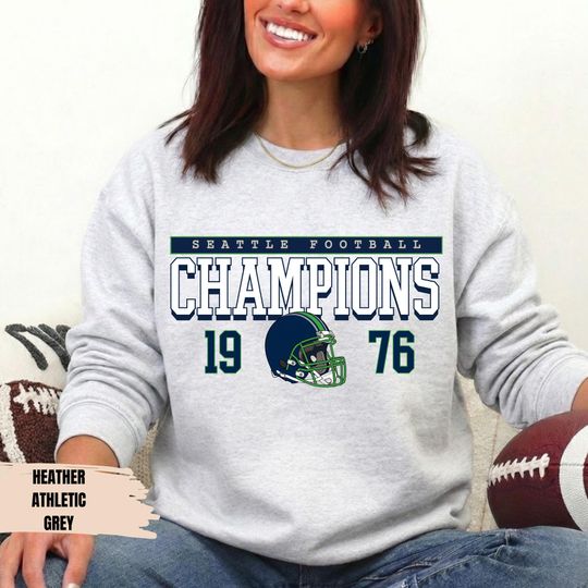 Discover Champion Seattle Football Sweatshirt | Retro Fan Gift | Celebrate Seattle Championship Sweatshirt
