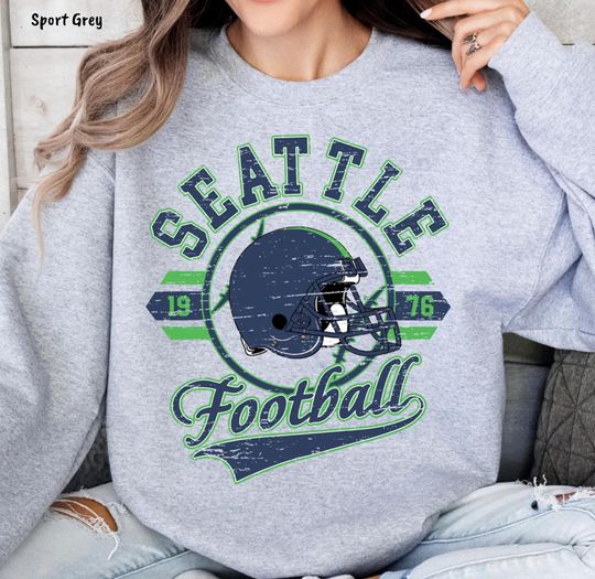 Discover Vintage Seattle Football Sweatshirt, Seattle Team Fan Retro Merch