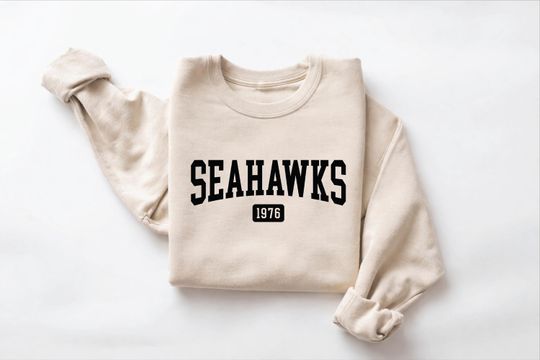 Discover Vintage Seahawks Sweatshirt, Retro Seattle Football Crewneck, Football Mom Shirt