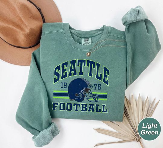 Discover Seattle Football Sweatshirt - Vintage College Style Game Day - Comfort Colors Sports Pullover