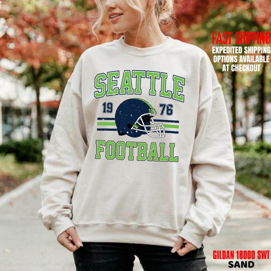 Discover Seattle Seahawks 1976 Sweatshirt, Retro Football Fan Apparel